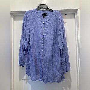 Tahari Blue Button-Up Top